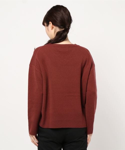 Traditional Weatherwear（トラディショナルウェザーウェア）の「9G PLAIN STITCH V-NECK PULL OVER（ニット/セーター・レディース・ネイビー/ボルドー/霜降りグレー/オフホワイト/サックスブルー・S）」の7枚目の写真