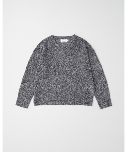 Traditional Weatherwear（トラディショナルウェザーウェア）の「9G PLAIN STITCH V-NECK PULL OVER（ニット/セーター・レディース・ネイビー/ボルドー/霜降りグレー/オフホワイト/サックスブルー・S）」の14枚目の写真