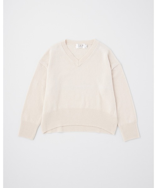 Traditional Weatherwear（トラディショナルウェザーウェア）の「9G PLAIN STITCH V-NECK PULL OVER（ニット/セーター・レディース・ネイビー/ボルドー/霜降りグレー/オフホワイト/サックスブルー・S）」の17枚目の写真