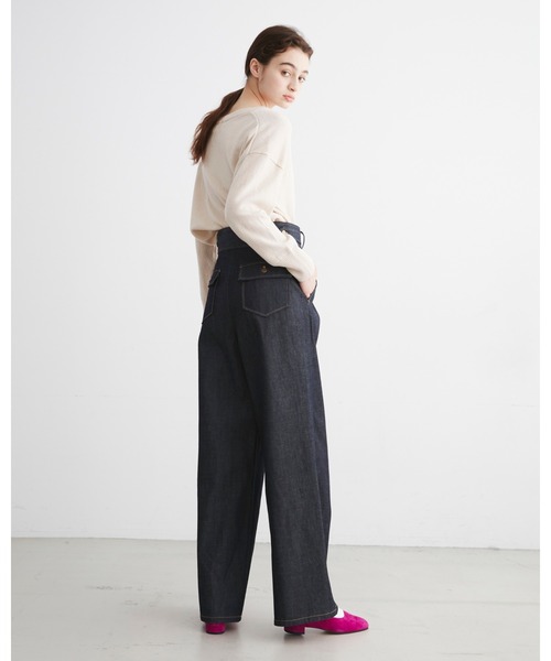 Traditional Weatherwear（トラディショナルウェザーウェア）の「9G PLAIN STITCH V-NECK PULL OVER（ニット/セーター・レディース・ネイビー/ボルドー/霜降りグレー/オフホワイト/サックスブルー・S）」の11枚目の写真