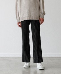 ASTRONOMY | TRストレッチ デニム センタープレスシューカットフレアスラックス カラーパンツ(スラックス)