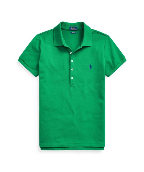 POLO RALPH LAUREN(ポロ ラルフ ローレン)の「スリム フィット ストレッチ ポロシャツ(ポロシャツ・レディース・グリーン・X-SMALL/X-LARGE/LARGE/MEDIUM/SMALL)」の1枚目の写真