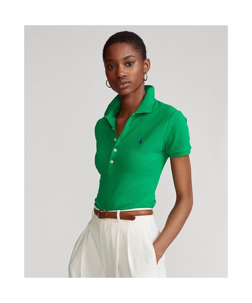 POLO RALPH LAUREN(ポロ ラルフ ローレン)の「スリム フィット ストレッチ ポロシャツ(ポロシャツ・レディース・グリーン・X-SMALL/X-LARGE/LARGE/MEDIUM/SMALL)」の4枚目の写真