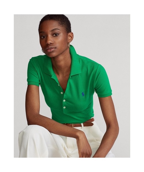 POLO RALPH LAUREN(ポロ ラルフ ローレン)の「スリム フィット ストレッチ ポロシャツ(ポロシャツ・レディース・グリーン・X-SMALL/X-LARGE/LARGE/MEDIUM/SMALL)」の6枚目の写真
