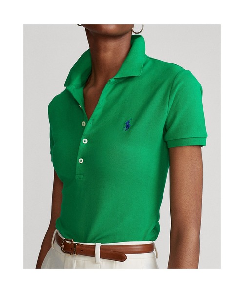 POLO RALPH LAUREN(ポロ ラルフ ローレン)の「スリム フィット ストレッチ ポロシャツ(ポロシャツ・レディース・グリーン・X-SMALL/X-LARGE/LARGE/MEDIUM/SMALL)」の2枚目の写真