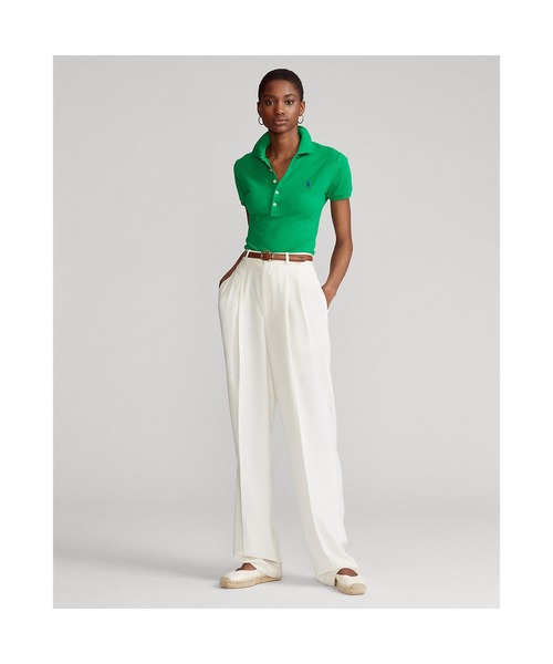 POLO RALPH LAUREN(ポロ ラルフ ローレン)の「スリム フィット ストレッチ ポロシャツ(ポロシャツ・レディース・グリーン・X-SMALL/X-LARGE/LARGE/MEDIUM/SMALL)」の3枚目の写真