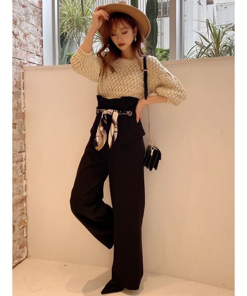 RESEXXY（リゼクシー）の「配色ニットトップス（ニット/セーター・レディース・ベージュ/オフホワイト/ワイン・FREE）」の12枚目の写真