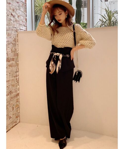 RESEXXY（リゼクシー）の「配色ニットトップス（ニット/セーター・レディース・ベージュ/オフホワイト/ワイン・FREE）」の15枚目の写真