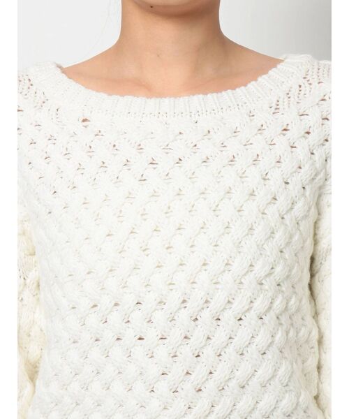 RESEXXY（リゼクシー）の「配色ニットトップス（ニット/セーター・レディース・ベージュ/オフホワイト/ワイン・FREE）」の21枚目の写真