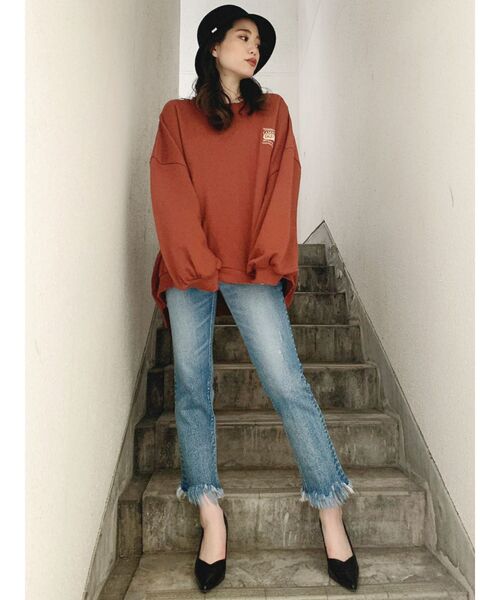 GYDA(ジェイダ)の「RoyalPalmsスウェットドルマンTOPS(スウェット・レディース・ベージュ/ネイビー/オフホワイト/カーキ/ピンク/オレンジ/マスタード・FREE)」の18枚目の写真