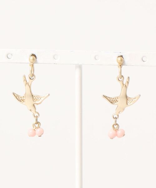 tone(トーン)の「【tschuss(チュース)】ヴィンテージビーズのピアス 「鳥と木の実」(ピアス(両耳用)・レディース・イエロー/ミント/ピンク/レッド・FREE)」の1枚目の写真