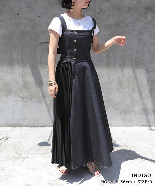 RANDA（ランダ）の「プリーツコルセットワンピース（ワンピース・レディース・ベージュ/インディゴブルー/クリーム・1/0）」の3枚目の写真