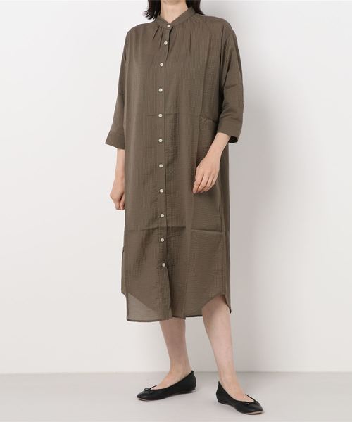 バンドカラー サッカー地 七分袖シャツワンピース シャツワンピース Brick House By Tokyo Shirt ブリックハウス のファッション通販 Zozotown