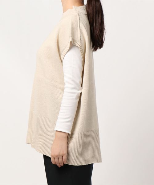 Right-on（ライトオン）の「【HONEYSUCKLE ROSE】バックスリットベスト（ベスト・レディース・ブラウン/オフホワイト・M/L）」の3枚目の写真