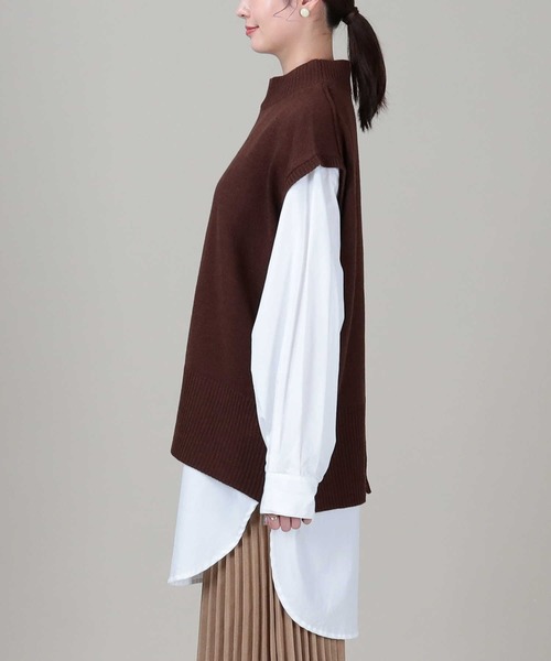 Right-on（ライトオン）の「【HONEYSUCKLE ROSE】バックスリットベスト（ベスト・レディース・ブラウン/オフホワイト・M/L）」の10枚目の写真