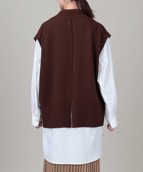 Right-on（ライトオン）の「【HONEYSUCKLE ROSE】バックスリットベスト（ベスト・レディース・ブラウン/オフホワイト・M/L）」の11枚目の写真