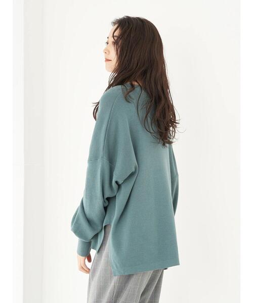 earth music&ecology(アースミュージックアンドエコロジー)の「オーガニックコットンスキッパーニットプルオーバー *(ニット/セーター・レディース・グリーン/アイボリー/ブラウン/ブラック/ライトパープル/グレイッシュベージュ・FREE)」の18枚目の写真