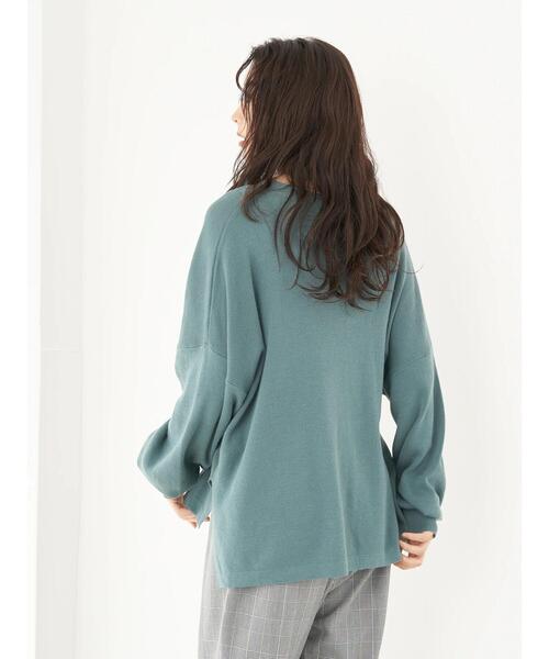 earth music&ecology(アースミュージックアンドエコロジー)の「オーガニックコットンスキッパーニットプルオーバー *(ニット/セーター・レディース・グリーン/アイボリー/ブラウン/ブラック/ライトパープル/グレイッシュベージュ・FREE)」の19枚目の写真