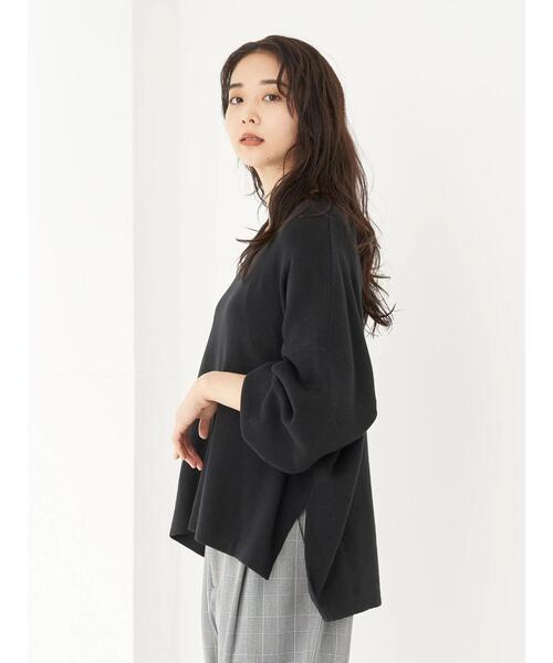 earth music&ecology(アースミュージックアンドエコロジー)の「オーガニックコットンスキッパーニットプルオーバー *(ニット/セーター・レディース・グリーン/アイボリー/ブラウン/ブラック/ライトパープル/グレイッシュベージュ・FREE)」の21枚目の写真