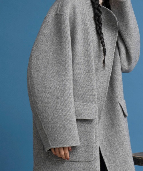 【数回着用のみ！】MAISON SPECIAL コート グレー系 サイズ1 MAISON SPECIAL（メゾンスペシャル）の「【WEB限定】スリーブアウト