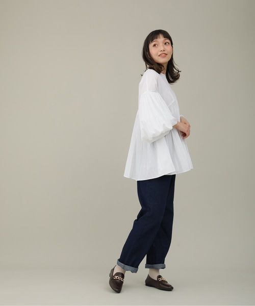 sakishimatokyo(サキシマトーキョー)の「【ZOZO限定】サキシマamp「ルーズギャザーボリューム袖デザインブラウス」(シャツ/ブラウス・レディース・ホワイト/ネイビー/ブラック・FREE)」の1枚目の写真
