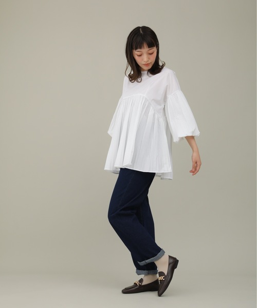 sakishimatokyo(サキシマトーキョー)の「【ZOZO限定】サキシマamp「ルーズギャザーボリューム袖デザインブラウス」(シャツ/ブラウス・レディース・ホワイト/ネイビー/ブラック・FREE)」の9枚目の写真