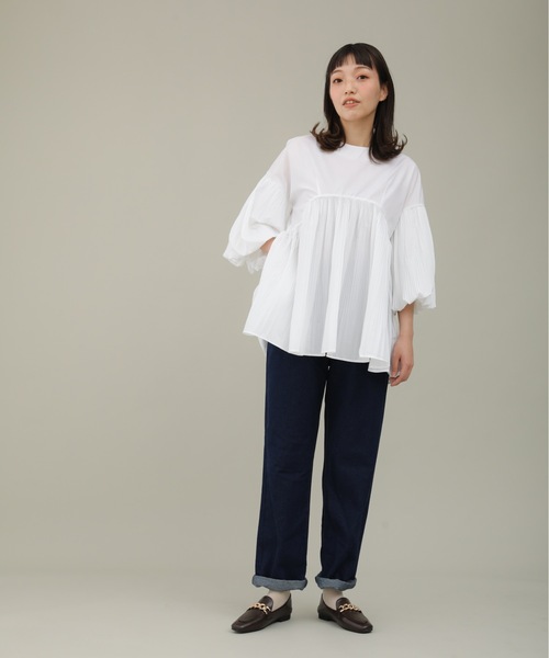 sakishimatokyo(サキシマトーキョー)の「【ZOZO限定】サキシマamp「ルーズギャザーボリューム袖デザインブラウス」(シャツ/ブラウス・レディース・ホワイト/ネイビー/ブラック・FREE)」の7枚目の写真