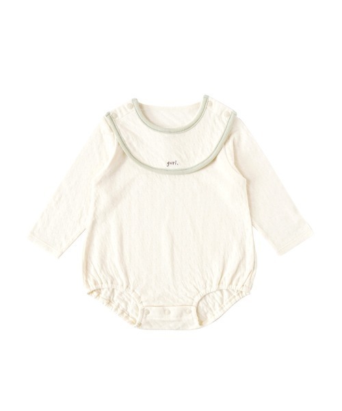 【セール】Hoppetta plus guri オーガニックコットンスタイ付き長袖ボディ（ロンパース）｜Hoppetta（ホッペッタ）