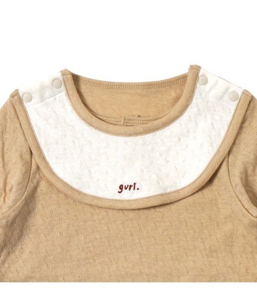 【セール】Hoppetta plus guri オーガニックコットンスタイ付き長袖ボディ（ロンパース）｜Hoppetta（ホッペッタ）