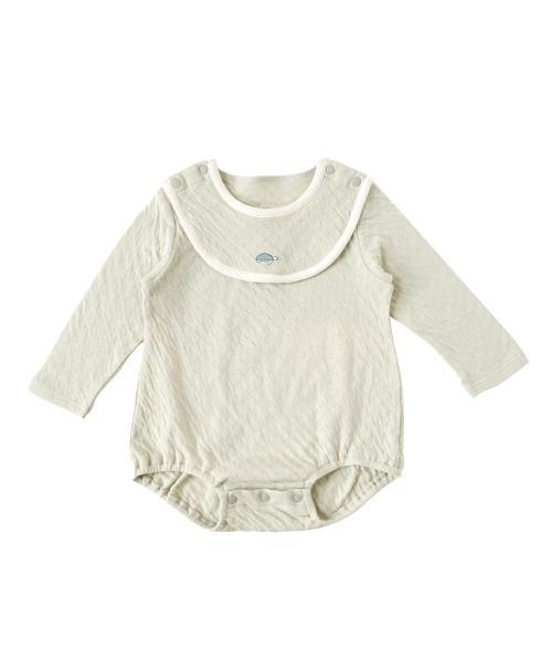 【セール】Hoppetta plus guri オーガニックコットンスタイ付き長袖ボディ（ロンパース）｜Hoppetta（ホッペッタ）