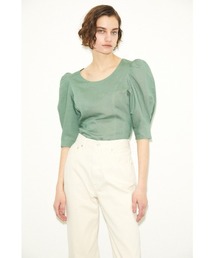 THROW LINEN MIX PUFF TOP リネン ミックス パフ トップス