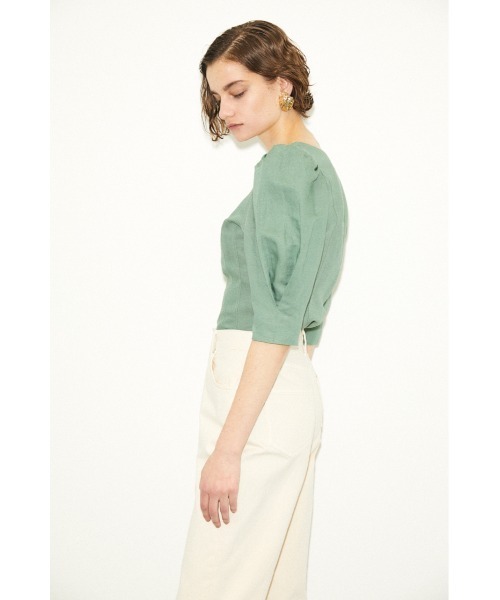 THROW by SLY（スローバイスライ）の「THROW LINEN MIX PUFF TOP リネン ミックス パフ トップス（シャツ/ブラウス・レディース・オフホワイト/ブラック/グリーン・FREE）」の22枚目の写真