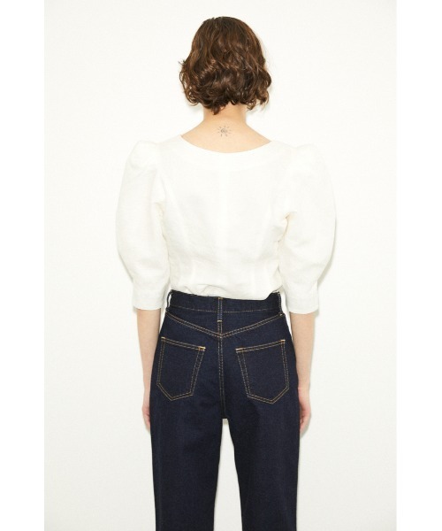 THROW by SLY（スローバイスライ）の「THROW LINEN MIX PUFF TOP リネン ミックス パフ トップス（シャツ/ブラウス・レディース・オフホワイト/ブラック/グリーン・FREE）」の11枚目の写真