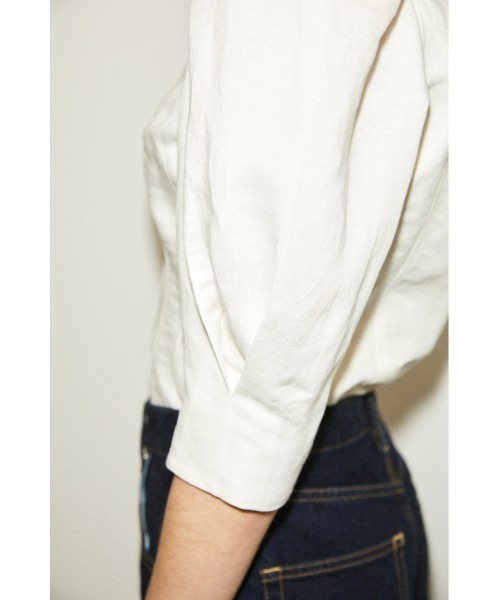 THROW by SLY（スローバイスライ）の「THROW LINEN MIX PUFF TOP リネン ミックス パフ トップス（シャツ/ブラウス・レディース・オフホワイト/ブラック/グリーン・FREE）」の14枚目の写真