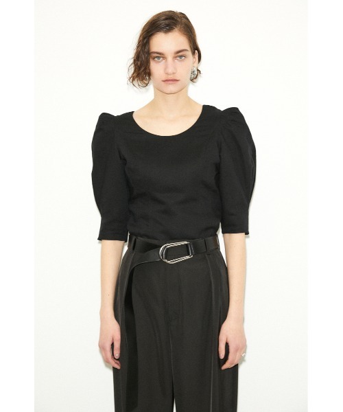 THROW by SLY（スローバイスライ）の「THROW LINEN MIX PUFF TOP リネン ミックス パフ トップス（シャツ/ブラウス・レディース・オフホワイト/ブラック/グリーン・FREE）」の16枚目の写真