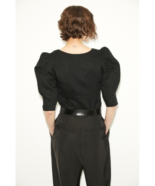 THROW by SLY（スローバイスライ）の「THROW LINEN MIX PUFF TOP リネン ミックス パフ トップス（シャツ/ブラウス・レディース・オフホワイト/ブラック/グリーン・FREE）」の17枚目の写真
