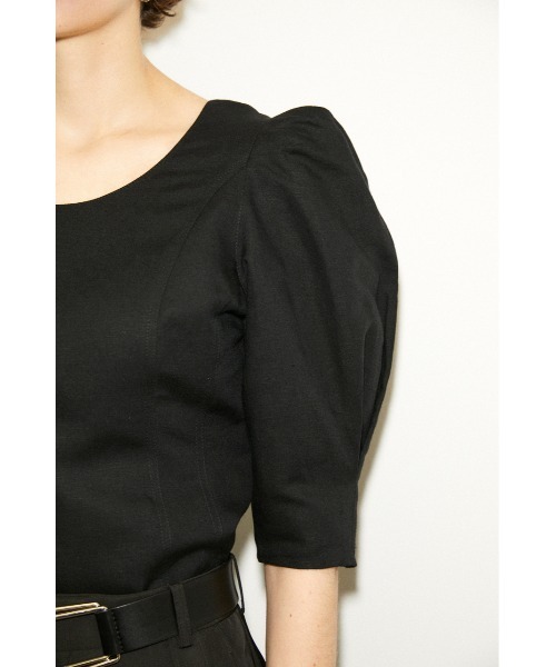THROW by SLY（スローバイスライ）の「THROW LINEN MIX PUFF TOP リネン ミックス パフ トップス（シャツ/ブラウス・レディース・オフホワイト/ブラック/グリーン・FREE）」の18枚目の写真