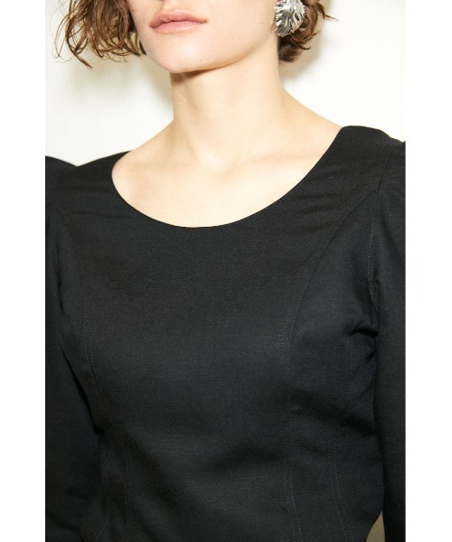 THROW by SLY（スローバイスライ）の「THROW LINEN MIX PUFF TOP リネン ミックス パフ トップス（シャツ/ブラウス・レディース・オフホワイト/ブラック/グリーン・FREE）」の19枚目の写真