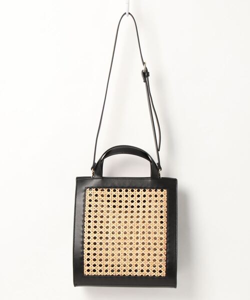 NATURAL BEAUTY BASIC（ナチュラルビューティーベーシック）の「バンブーバスケットコンビトート（トートバッグ・レディース・ブラック/ベージュ・ﾌﾘ-）」の6枚目の写真