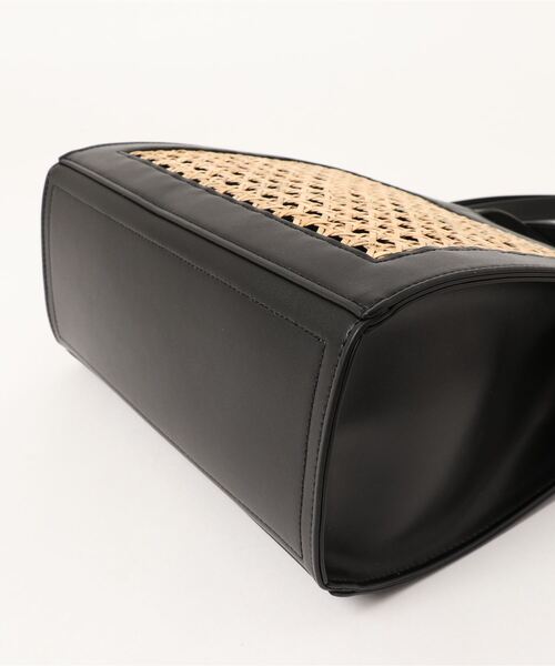 NATURAL BEAUTY BASIC（ナチュラルビューティーベーシック）の「バンブーバスケットコンビトート（トートバッグ・レディース・ブラック/ベージュ・ﾌﾘ-）」の8枚目の写真