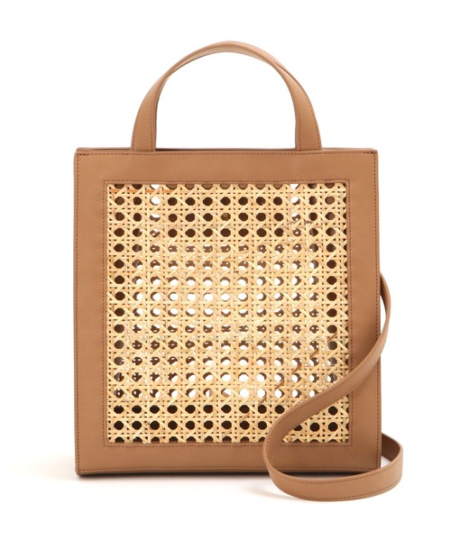 NATURAL BEAUTY BASIC（ナチュラルビューティーベーシック）の「バンブーバスケットコンビトート（トートバッグ・レディース・ブラック/ベージュ・ﾌﾘ-）」の18枚目の写真