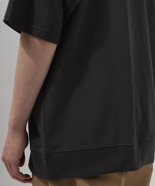 SlashDate(スラッシュデイト)の「カレッジロゴ刺繍プリント半袖Tシャツ/アーチロゴ/オーバーサイズ/ユニセックス/LEISURE(Tシャツ/カットソー・レディース・ブラック/ミント/ダークブルー/グレイッシュベージュ・M/L/XL)」の15枚目の写真