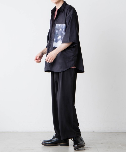 WEGO（ウィゴー）の「WEGO/グラフィックアートビッグシルエット半袖シャツ（シャツ/ブラウス・メンズ・ブラック/パープル/グレー/グリーン・MEDIUM/LARGE）」の10枚目の写真