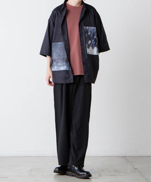 WEGO（ウィゴー）の「WEGO/グラフィックアートビッグシルエット半袖シャツ（シャツ/ブラウス・メンズ・ブラック/パープル/グレー/グリーン・MEDIUM/LARGE）」の12枚目の写真