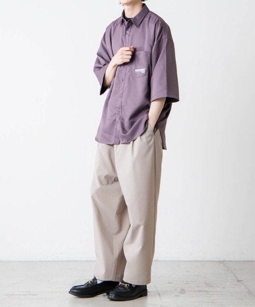 WEGO（ウィゴー）の「WEGO/グラフィックアートビッグシルエット半袖シャツ（シャツ/ブラウス・メンズ・ブラック/パープル/グレー/グリーン・MEDIUM/LARGE）」の20枚目の写真