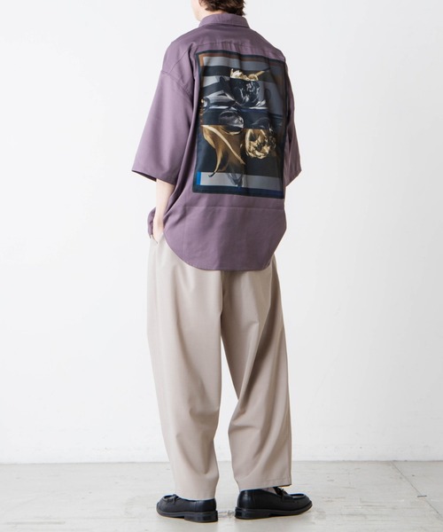 WEGO（ウィゴー）の「WEGO/グラフィックアートビッグシルエット半袖シャツ（シャツ/ブラウス・メンズ・ブラック/パープル/グレー/グリーン・MEDIUM/LARGE）」の21枚目の写真