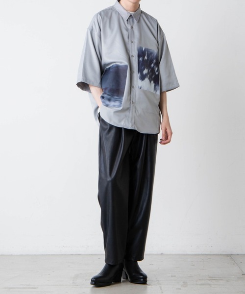 WEGO（ウィゴー）の「WEGO/グラフィックアートビッグシルエット半袖シャツ（シャツ/ブラウス・メンズ・ブラック/パープル/グレー/グリーン・MEDIUM/LARGE）」の14枚目の写真