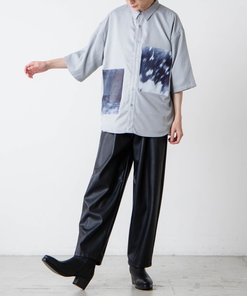 WEGO（ウィゴー）の「WEGO/グラフィックアートビッグシルエット半袖シャツ（シャツ/ブラウス・メンズ・ブラック/パープル/グレー/グリーン・MEDIUM/LARGE）」の15枚目の写真