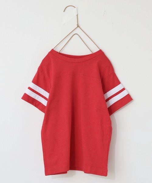 LOWRYS FARM（ローリーズファーム）の「ＲＡＢＢＩＴフットボールＴ　945566（Tシャツ/カットソー・キッズ・レッド/オフホワイト/グリーン・110cm/100cm）」の3枚目の写真