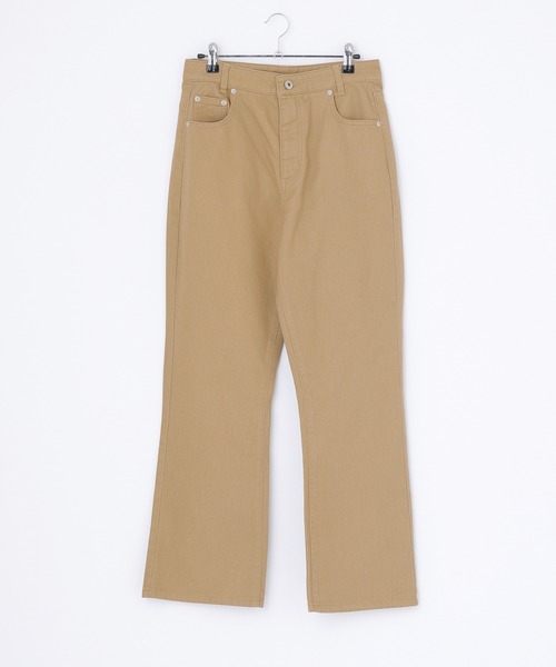 BONLECILL（ボンルシール）の「ハイウエスト ツイルカラー フレアパンツ（デニムパンツ・レディース・ブラック/ブラウン/ブルー/ホワイト/オフホワイト/ダークベージュ/ネイビー/オリーブ・S/L/M）」の11枚目の写真